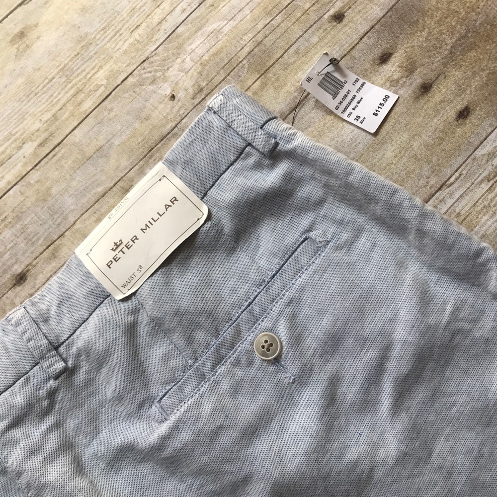 Peter Millar Men's Linen Cotton Shorts in BayBlue